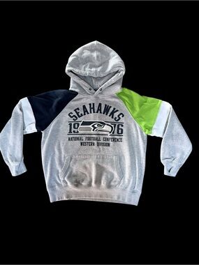 Seattle Seahawks Gray Hoodie with Blue & Neon Green Accents 💙💚